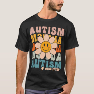 Camiseta Groovy Retro Autismo Conciencia Mes Rompecabezas P