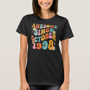 Camiseta Groovy Retro Awesome Desde 1998 24 años de edad 24