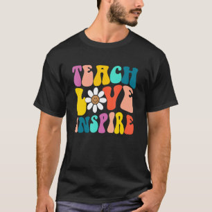 Camiseta Groovy Retro De Nuevo A La Escuela El Amor Inspira