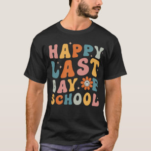 Camiseta Groovy Retro Feliz El Último Día De Graduación Esc