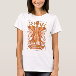 Camiseta Groovy Retro Gemini Horoscope Astrología Brown