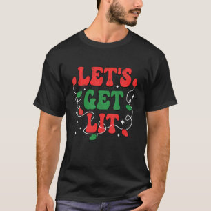 Camiseta Groovy Retro Hagamos que los Navidades Iluminen Dr