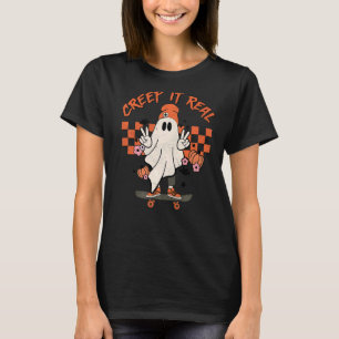 Camiseta Groovy Retro Halloween Creep real Fal