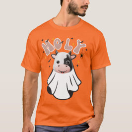 Camiseta Groovy Retro Halloween "Santa vaca"