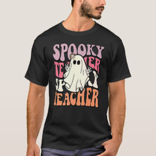 Camiseta Groovy Retro Halloween Tocante Trick O Té De Profe