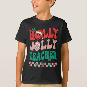 Camiseta Groovy Retro Holly Xmas Jolly Maestros Navidades V