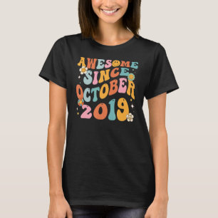 Camiseta Groovy Retro Impresionante desde 2019 3 Años Terce