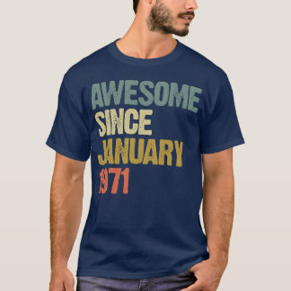 Camiseta Groovy Retro Impresionante Desde Enero 1971 amigo