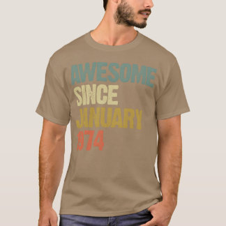 Camiseta Groovy Retro Impresionante Desde Enero 1974 amigo