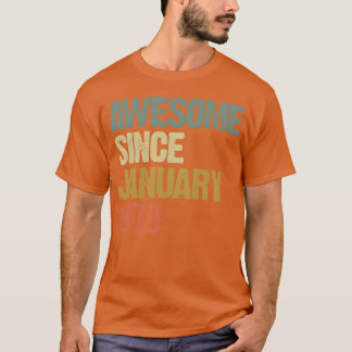 Camiseta Groovy Retro Impresionante Desde Enero 1979 divert