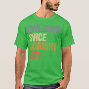 Camiseta Groovy Retro Impresionante Desde Enero de 1978 div