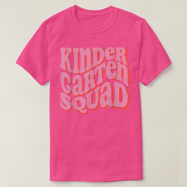 Camiseta Groovy Retro Jardín de Niños Maestros Pink (Diseño del anverso)