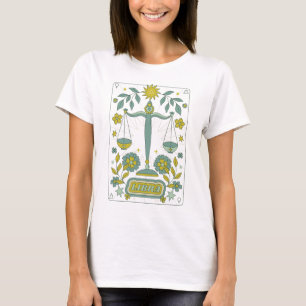 Camiseta Groovy Retro Libra Horóscopo Astrología Verde
