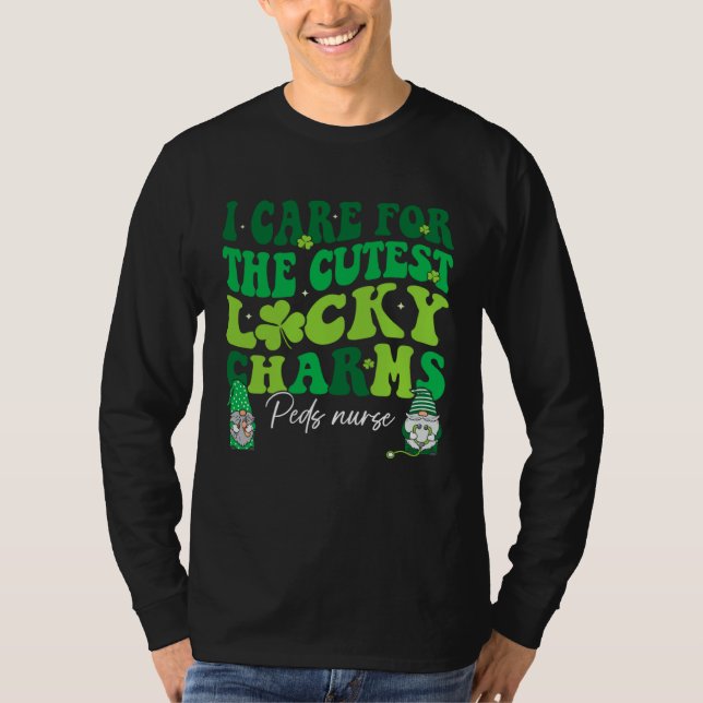 Camiseta Groovy Retro Peds Nurse St Patrick s Day Pediatric (Anverso)
