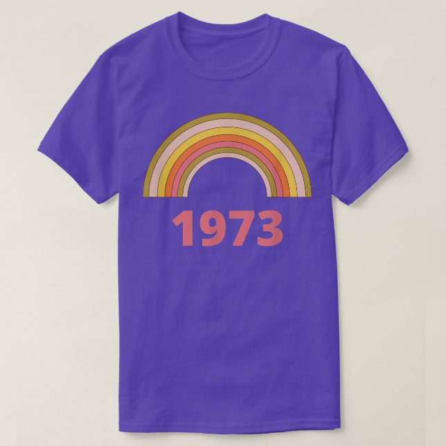 Camiseta Groovy Retro Rainbow Pink Pro Choice 1973 (Diseño del anverso)