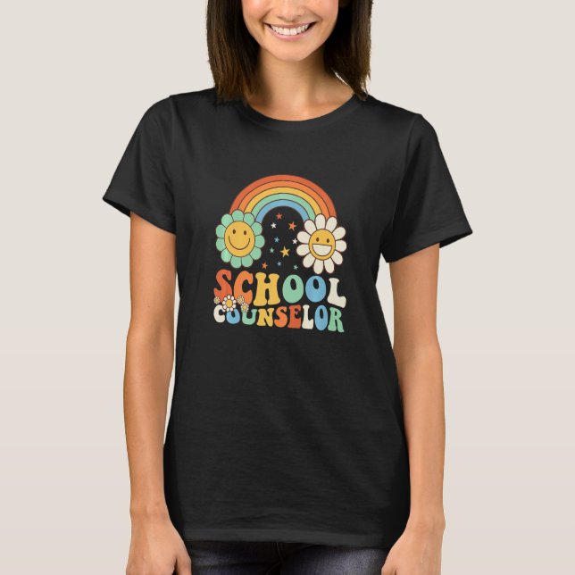 Camiseta Groovy Retro School Counselor Teacher School Couns (Anverso)