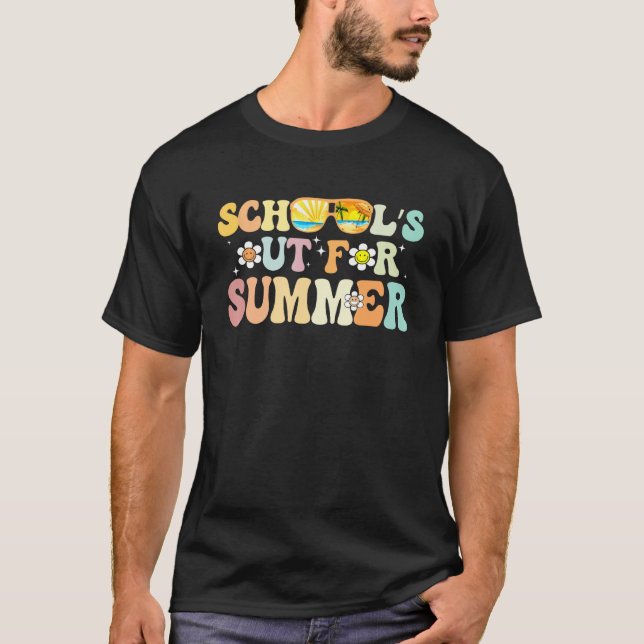Camiseta Groovy Retro School s Out For Summer Last Day Of S (Anverso)