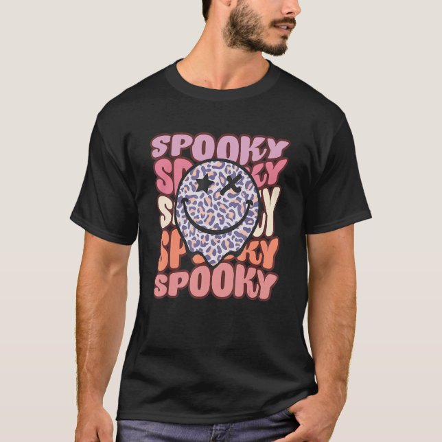 Camiseta Groovy Retro Spooky Vibes Hippie Halloween Witch C (Anverso)