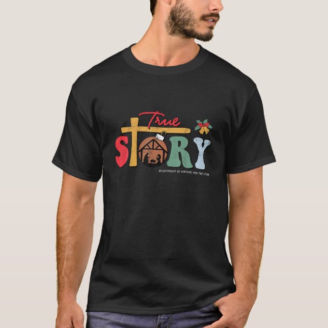 Camiseta Groovy Retro Verdadero Navidades Natividad Jesús C (Anverso)