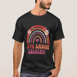 Camiseta Groovy Retro Vive Ríe Orgullo Lesbiana Orgullo Lgb