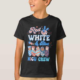 Camiseta Groovy Rojo Azul Blanco Nicu Equipo Nicu Enfermera