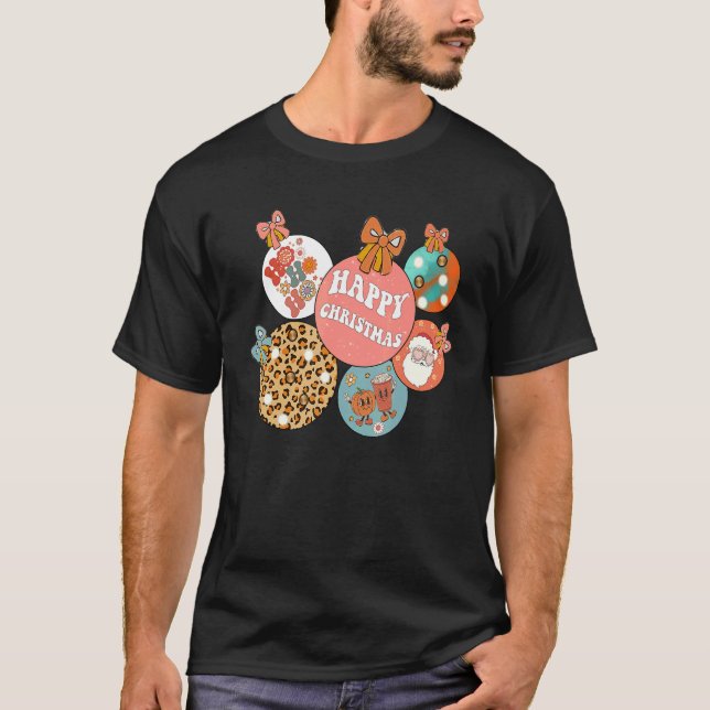 Camiseta Groovy Santa Christmas  Ho Ho Ho Pumpkin Face Wome (Anverso)