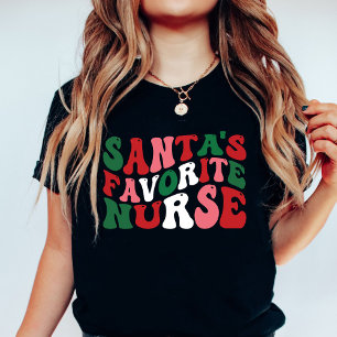 Camiseta Groovy Santa Navidades de enfermería favoritas de