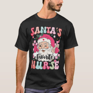 Camiseta Groovy Santas Navidades de enfermería favoritas Na