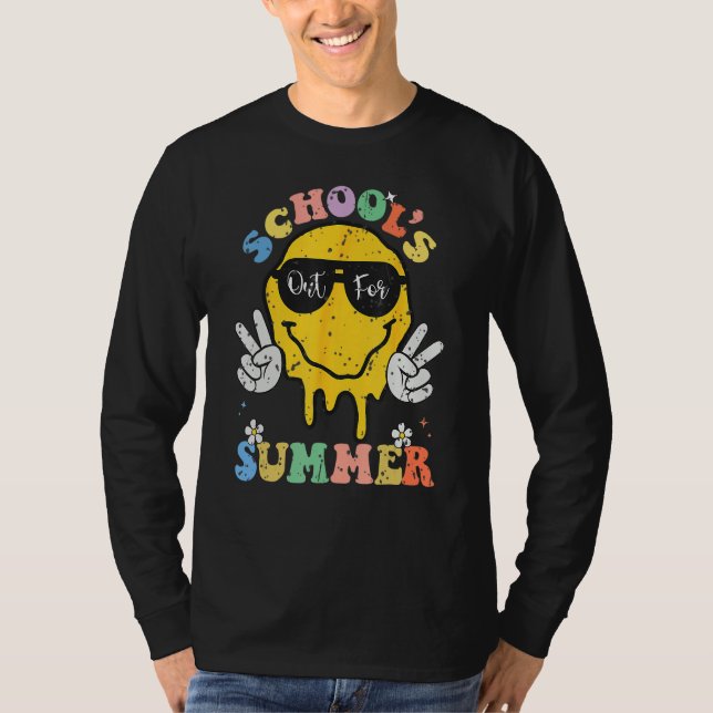 Camiseta Groovy School s Out For Summer Graduation Teacher  (Anverso)