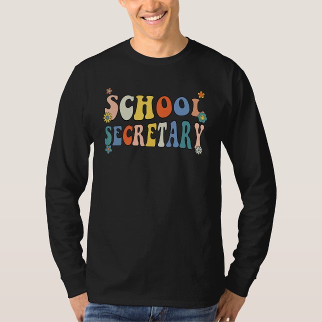 Camiseta Groovy School Secretary Coping Skills Back To Scho (Anverso)