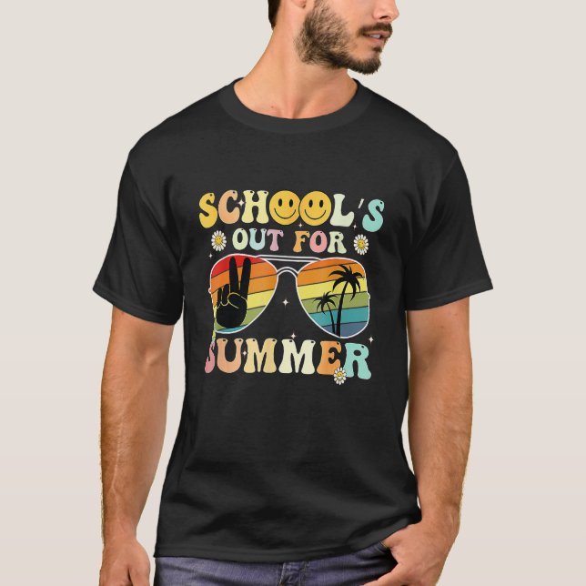 Camiseta Groovy School's Out For Summer Graduation Teacher  (Anverso)