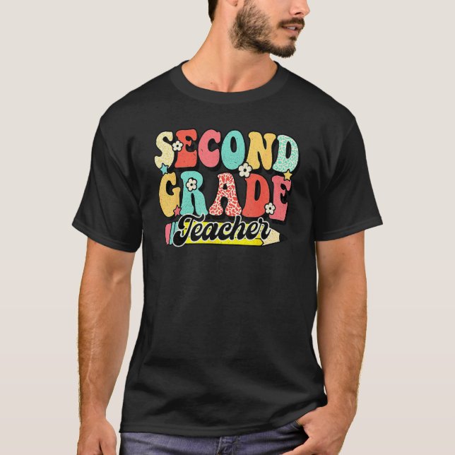Camiseta Groovy Second Grade Teacher First Day 2nd Grade Gr (Anverso)