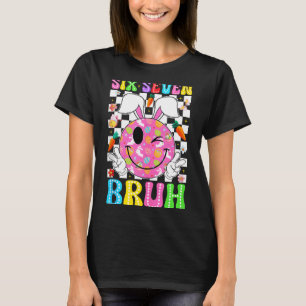 Camiseta Groovy seis siete hermano día de Pascua 6 7 meme c