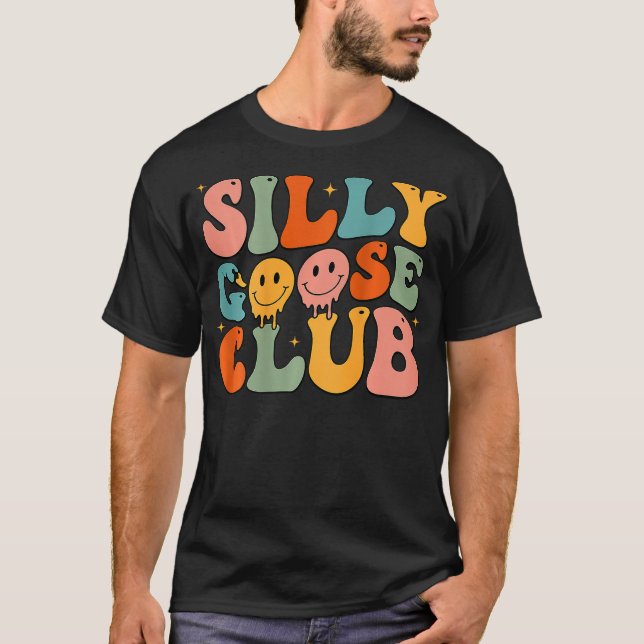 Camiseta Groovy Silly Goose Club 2 Sided Funny Animal Mens  (Anverso)