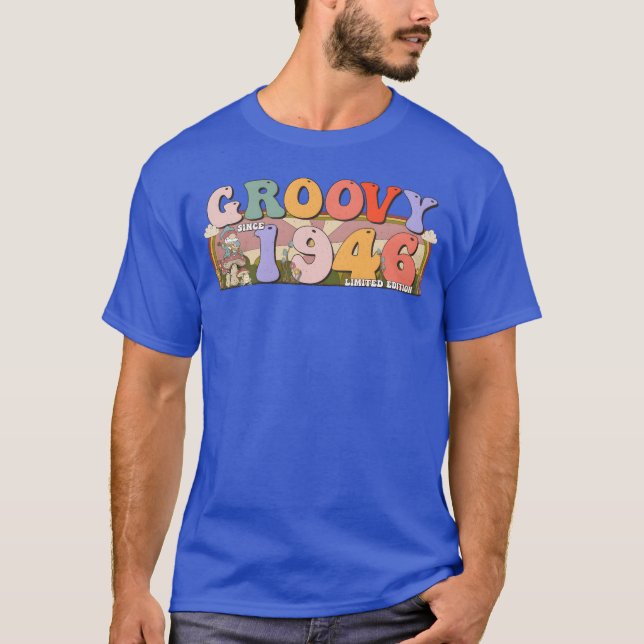 Camiseta Groovy Since 19 Retro Hippie 77th Birthday girl (Anverso)