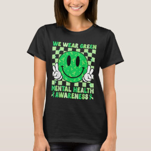Camiseta Groovy Smile Yo Uso Verde Para Awaren De Salud Men