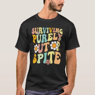 Camiseta Groovy Sobrevivientemente Por Pena, Un Fu Humoríst