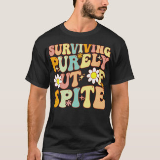 Camiseta Groovy Sobrevivientemente Por Pena, Un Fu Humoríst