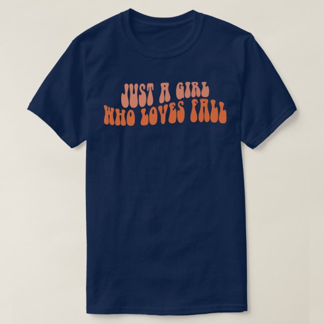 Camiseta Groovy Sólo Un Chica Que Ama A Caer Vibes De Otoño (Diseño del anverso)