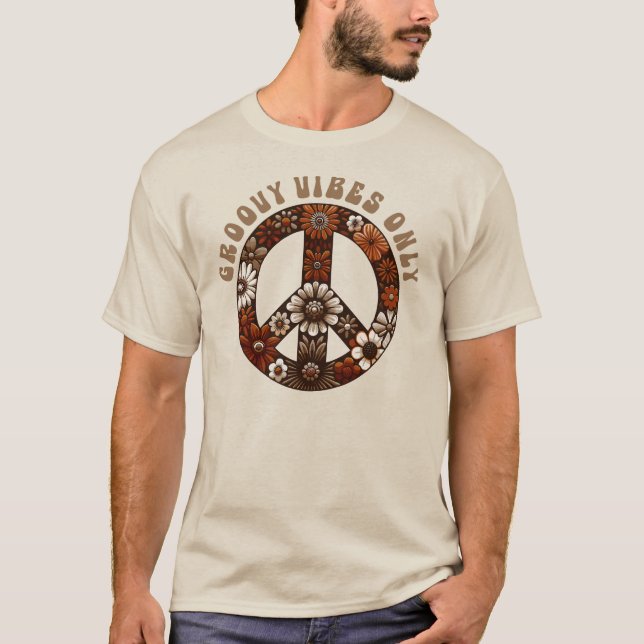 Camiseta Groovy sólo vibes signo de paz de los años 70 (Anverso)