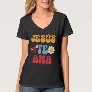 Camiseta Groovy Spanish Jesus Loves You Christian 70 s Hipp
