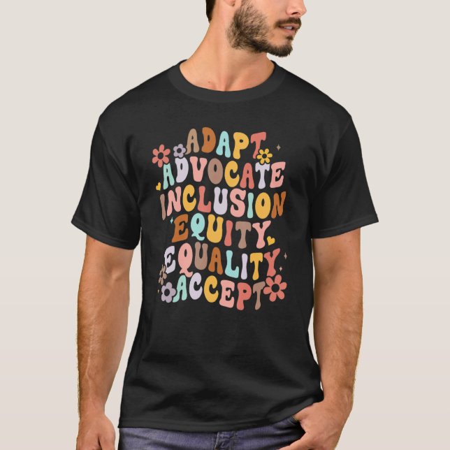 Camiseta Groovy Special Education Teacher Adapt Advocate Sp (Anverso)