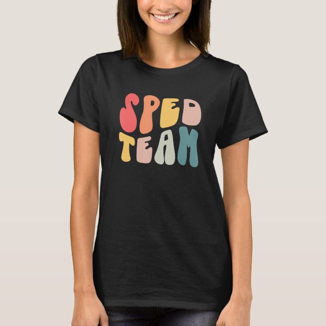 Camiseta Groovy Sped Team Special Education Crew Sped Squad (Anverso)