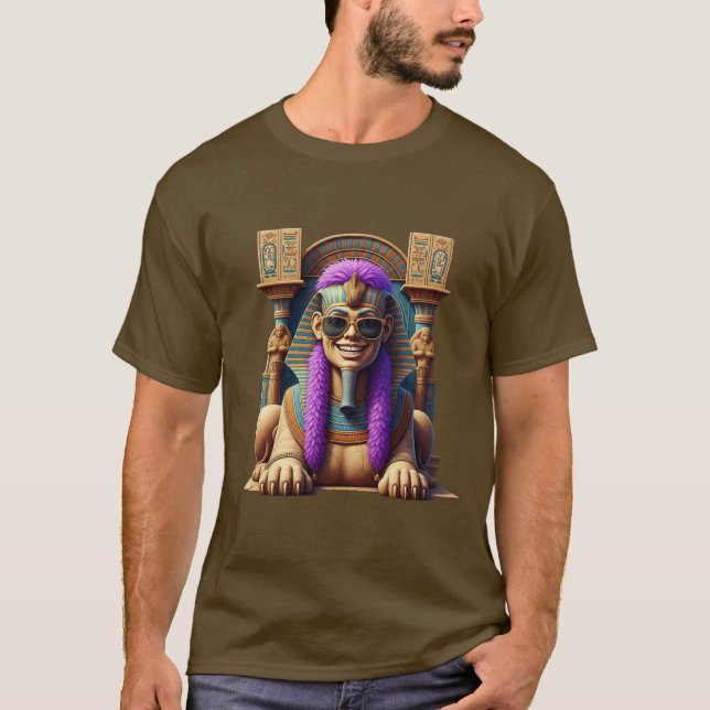 Camiseta Groovy Sphinx: El faraón con un divertido giro mod (Anverso)
