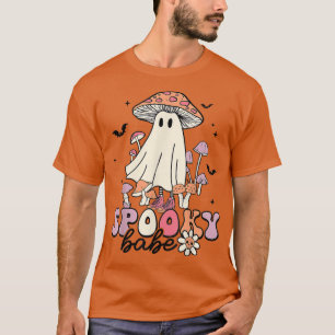 Camiseta Groovy Spooky Babe Vibes Retro Fantasma Hippie