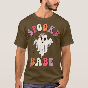 Camiseta Groovy Spooky Babe Vibes Retro Fantasma Hippie