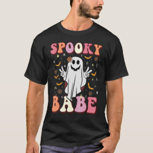 Camiseta Groovy Spooky Baby Retro Fantasma Hippie Hallo