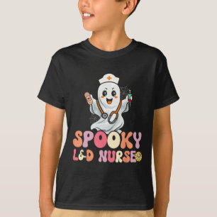 Camiseta Groovy Spooky Laborista y enfermera partera Hallow