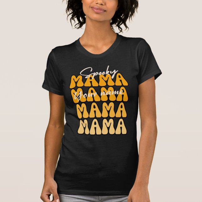 Camiseta Groovy Spooky Mama Funny Fall Halloween (Anverso)