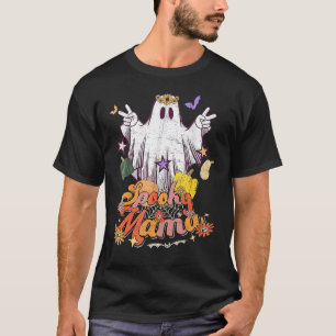 Camiseta Groovy Spooky Mama Retro Halloween Ghost Witchy Sp